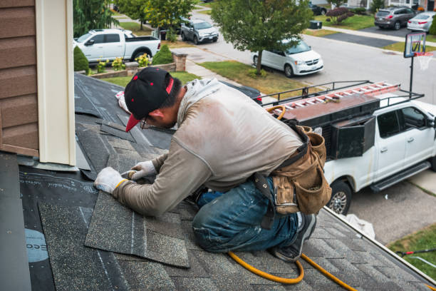 Professional Roofing technician working in La Harpe, IL